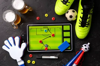 Une illustration colorée représentant un joueur enthousiaste plaçant un pari sportif sur son téléphone portable, mettant en avant la facilité d'accès et l'excitation des paris en ligne.